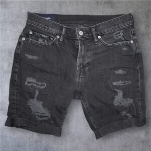 Abercrombie & Fitch Black Distressed Denim Shorts – Size 29/8 Stretch